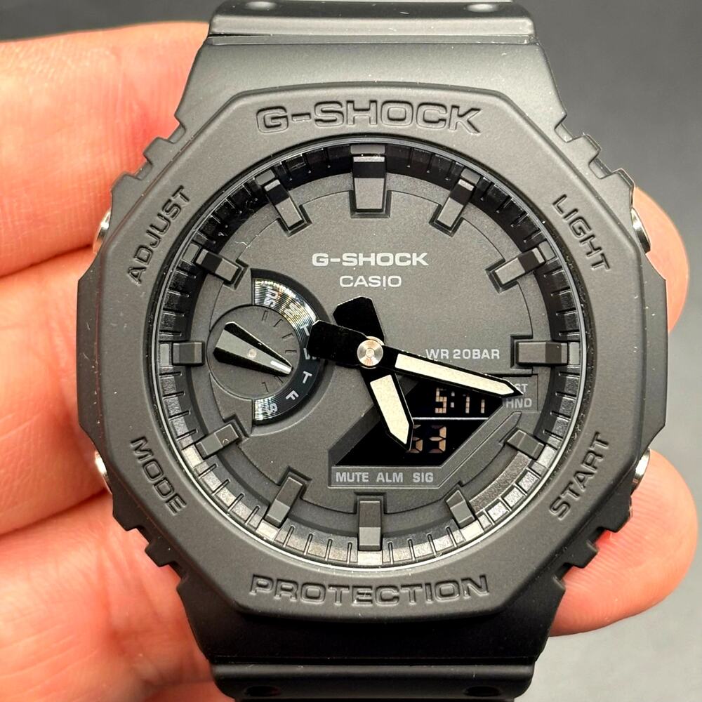 Casio G-Shock GA-2100-1A1 Monochrome Black Carbon Core Guard CasiOak Watch NIB - Picture 7 of 17